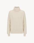 Lauren Turtleneck in Feather White, an alpaca turtleneck knit with long sleeves, brushed texture and soft stretch.